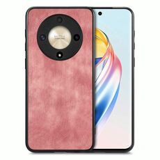 Custodia per telefono con cover posteriore per PC in pelle vintage per Honor X9b (rosa)