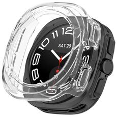 Per Samsung Galaxy Watch 7 Ultra 47mm Half Coverage Hollowed PC Watch Custodia protettiva (bianco trasparente)