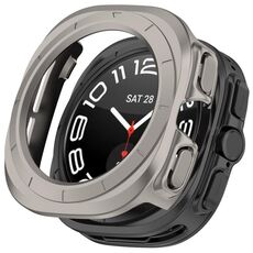 Per Samsung Galaxy Watch 7 Ultra 47mm Custodia protettiva per orologio PC scavata a mezza copertura (colore titanio)
