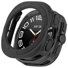 Per Samsung Galaxy Watch 7 Ultra 47mm Custodia protettiva per orologio PC scavata a mezza copertura (nera)