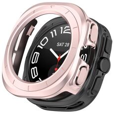Custodia protettiva per orologio PC scavata a mezza copertura per Samsung Galaxy Watch 7 Ultra 47 mm (rosa)
