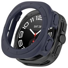 Per Samsung Galaxy Watch 7 Ultra 47mm Half Coverage Hollowed PC Watch Custodia protettiva (blu scuro)