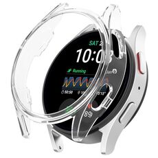 Per Samsung Galaxy Watch 7 Custodia protettiva per orologio PC scavata a mezza copertura da 44 mm (bianco trasparente)