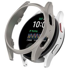 Per Samsung Galaxy Watch 7 Custodia protettiva per orologio PC scavata a mezza copertura da 44 mm (colore titanio)