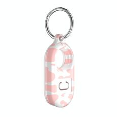Per Samsung Galaxy SmartTag2 Tracker Custodia protettiva Custodia per PC con copertura completa con portachiavi, Colore: Pink Cow