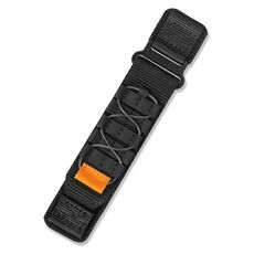 Cinturino per orologio in nylon con chiusura a strappo stile corda piatta da 20 mm (nero)