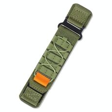 Cinturino per orologio in nylon con chiusura a strappo stile corda piatta da 20 mm (verde militare)
