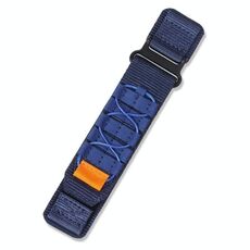 Cinturino per orologio in nylon con chiusura a strappo stile corda piatta da 20 mm (blu scuro)