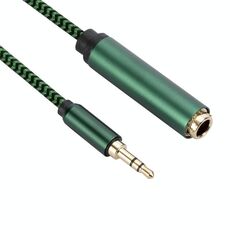 Cavo adattatore audio da 3,5 mm maschio a 6,35 mm femmina, lunghezza: 0,5 m (verde)