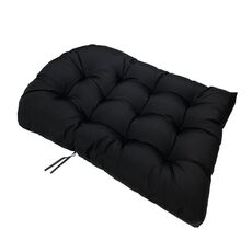 Cuscino per sedia in rattan, per esterni, impermeabile, spesso e morbido, da appendere al cesto (nero)