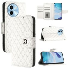 Per vivo Y38 / Y200i / T3x Custodia per cellulare in pelle con texture rombica con cordino (bianca)