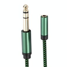 Cavo adattatore audio maschio da 6,35 mm a femmina da 3,5 mm, lunghezza: 0,5 m (verde)