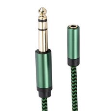 Cavo adattatore audio maschio da 6,35 mm a femmina da 3,5 mm, lunghezza: 3 m (verde)