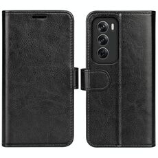 Per OPPO Reno12 Pro 5G Global R64 Custodia per cellulare in pelle con texture orizzontale (nera)