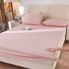 3 pezzi / set copriletto in cotone 4 stagioni lenzuolo universale antipolvere antiscivolo con federa, dimensioni: 180x200 cm (rosa)