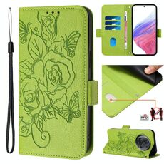 Custodia per telefono antifurto in pelle RFID rosa goffrata per Honor Magic5 Pro (verde)