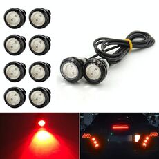 10 pz 23mm 1.5 W DC9-80V Moto Eagle Eye Light Doppia Lente Luce Stroboscopica (Luce Rossa)
