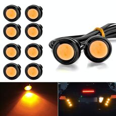 10 pezzi 23mm 1.5W DC12V moto Eagle Eye Light doppia lente luce stroboscopica (luce gialla)