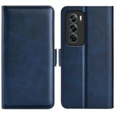 Per OPPO Reno12 Pro 5G Custodia per telefono in pelle con chiusura orizzontale con fibbia magnetica dual-side globale (blu scuro)
