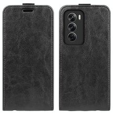 Per OPPO Reno12 Pro 5G Global R64 Texture Custodia per telefono in pelle con vibrazione verticale singola (nera)