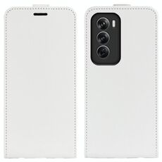 Per OPPO Reno12 Pro 5G Global R64 Texture Custodia per telefono in pelle con vibrazione verticale singola (bianca)