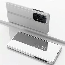 Per Honor 200 Lite Custodia per telefono in pelle con vibrazione orizzontale a specchio placcato globale con supporto (Argento)