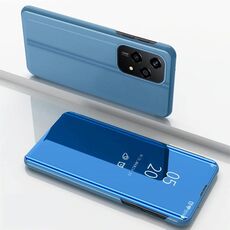Per Honor 200 Lite Custodia per telefono in pelle con vibrazione orizzontale a specchio placcato globale con supporto (blu)
