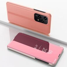 Per Honor 200 Lite Custodia per telefono in pelle con vibrazione orizzontale a specchio placcato globale con supporto (oro rosa)