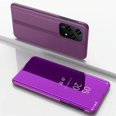 Custodia per telefono in pelle con vibrazione orizzontale a specchio placcato globale per Honor 200 Lite con supporto (viola)