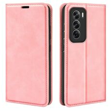 Per OPPO Reno12 Pro 5G Custodia per cellulare in pelle con aspirazione magnetica retro-pelle globale (rosa)