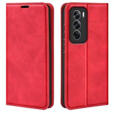 Per OPPO Reno12 Pro 5G Custodia per telefono in pelle con aspirazione magnetica retro-pelle globale (rossa)