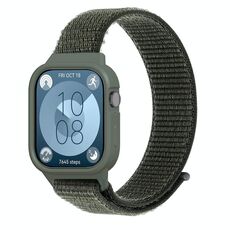 Per Huawei Watch Fit3 cinturino integrato in nylon con anello (verde militare)