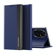 Custodia per telefono in pelle adsorbimento elettrolitico laterale per Honor 200 (blu scuro)