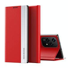 Custodia per telefono in pelle adsorbimento elettrolitica laterale globale per Honor 200 Lite (rosso)