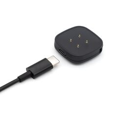 Per Fitbit Versa 3 Caricabatterie magnetico per orologio intelligente con interfaccia USB-C / Type-C rimovibile portatile (nero)
