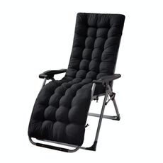 Cuscino per poltrona reclinabile da giardino ispessito 170x53x8 cm Cuscino per sedia a dondolo da giardino (nero)