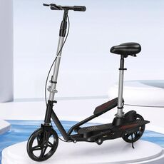 Scooter pieghevole per adulti Scooter per mobilità a due ruote Bici a pedale a doppia ala con sedile (nero)