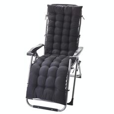 Cuscini reclinabili per la casa morbidi e spessi 155x48x8 cm Cuscini per sedie a dondolo da giardino (nero)
