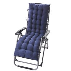 Cuscini reclinabili per la casa morbidi e spessi 155x48x8 cm Cuscini per sedie a dondolo da giardino (blu navy)
