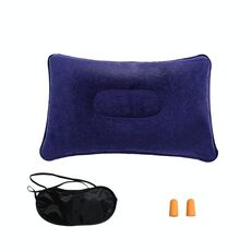 Tappi per le orecchie con maschera per gli occhi con cuscino gonfiabile floccato per il collo da viaggio