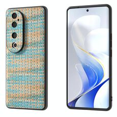 Per vivo S19 Pro Custodia per telefono in PU con struttura in reticolo di colore nero con cornice nera (blu)