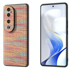 Per vivo S19 Pro Custodia per telefono in PU con struttura in reticolo di colore nero con cornice nera (mandarino)