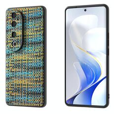 Per vivo S19 Pro Custodia per telefono in PU con trama a reticolo e cornice nera (oro)