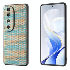 Per vivo S19 Custodia per telefono in PU con struttura in reticolo di colore nero con cornice nera (blu)