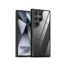 Custodia per telefono antiurto trasparente in acrilico + TPU per Samsung Galaxy S24 Ultra 5G (nera)