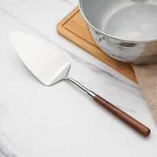 Utensili da cucina con manico in noce in acciaio inossidabile 304, gadget da cucina per ristoranti domestici, stile: spatola per torte