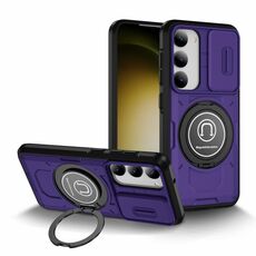 Per Samsung Galaxy S23 5G TPU Hybrid PC Supporto magnetico Custodia per telefono (viola)