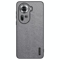 Per OPPO Reno11 Custodia per cellulare antiurto in pelle Global Tree Bark (grigia)