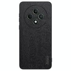 Per OPPO Reno12 F Custodia per telefono antiurto in pelle corteccia di albero (nera)
