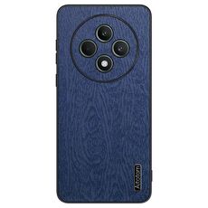 Per OPPO Reno12 F 5G Custodia per telefono antiurto in pelle corteccia di albero (blu)
